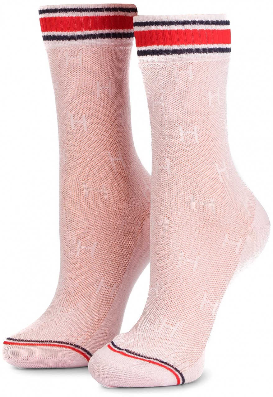Két pár hosszú szárú női zokni TOMMY HILFIGER - 393008001 Pink Combo 174