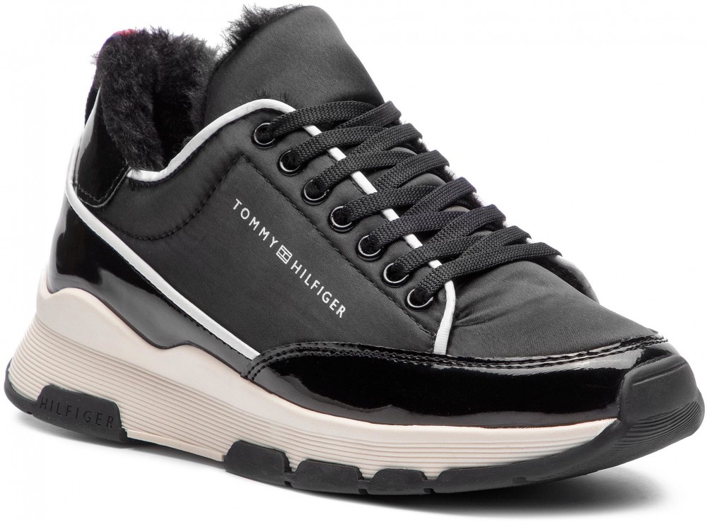 Sportcipő TOMMY HILFIGER - Cool Technical Satin Sneaker FW0FW03970 Black 990