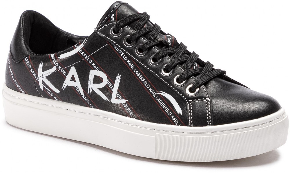 Sportcipő KARL LAGERFELD - KL61028 Black/White Lthr