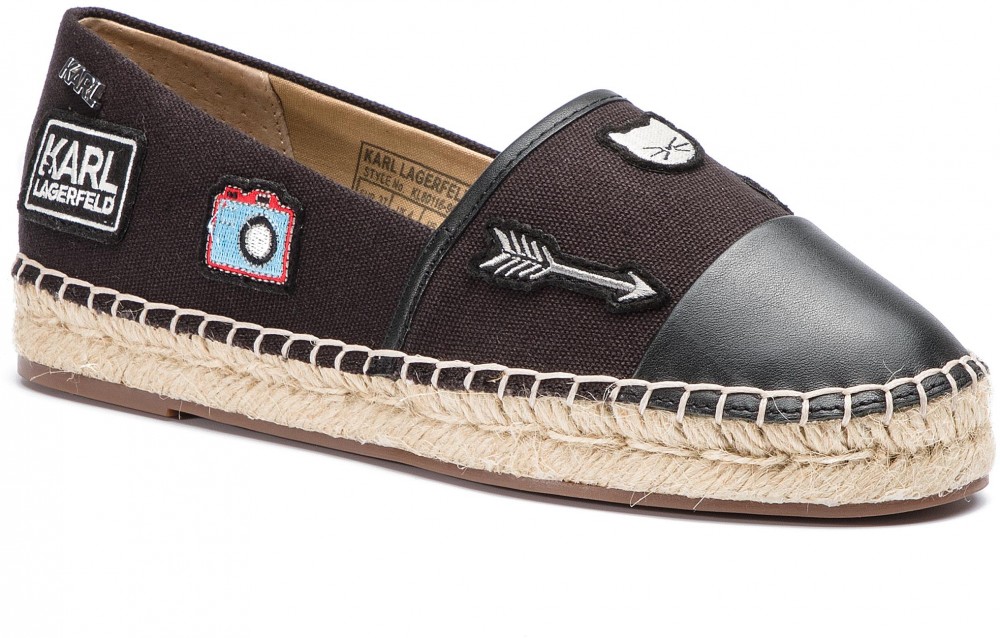 Espadrilles KARL LAGERFELD - KL80116 Black Canvas