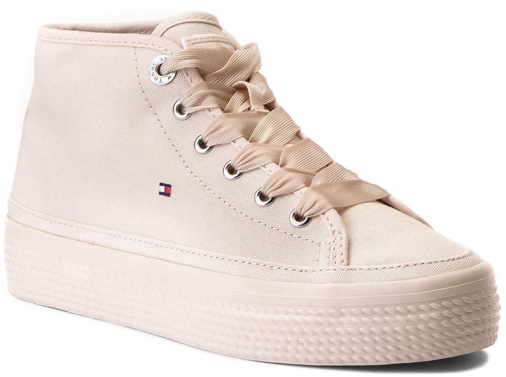 Sportcipő TOMMY HILFIGER - Pastel Mid Flatform Sneaker FW0FW02985 Silver Peony 642