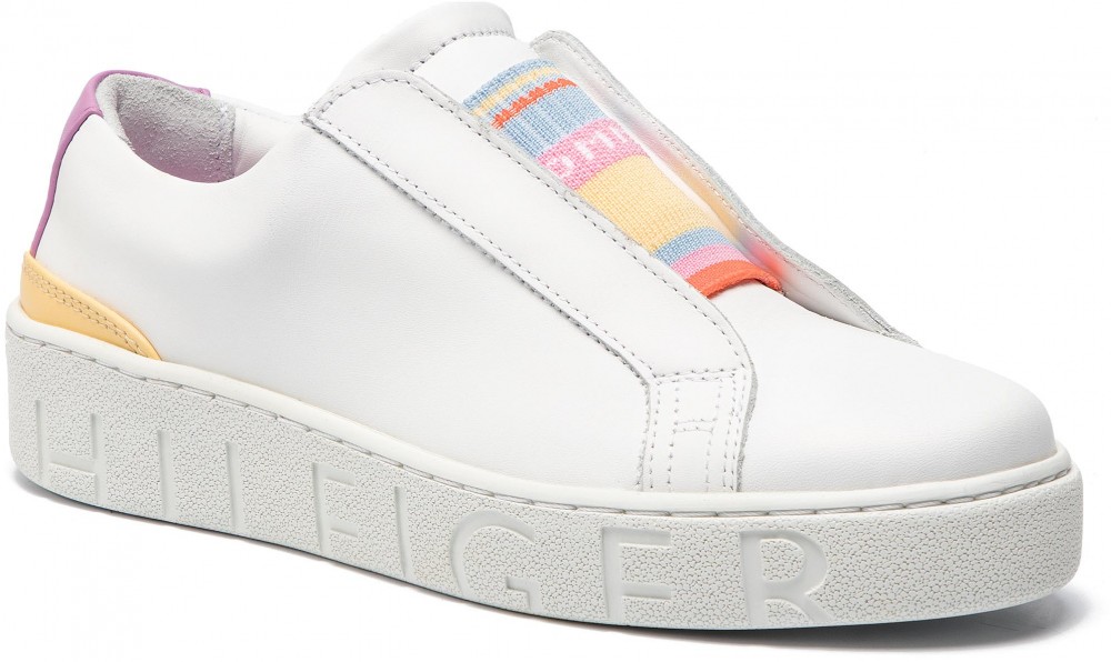 Sportcipő TOMMY HILFIGER - Elastic Dress Sneaker FW0FW03859 White 100