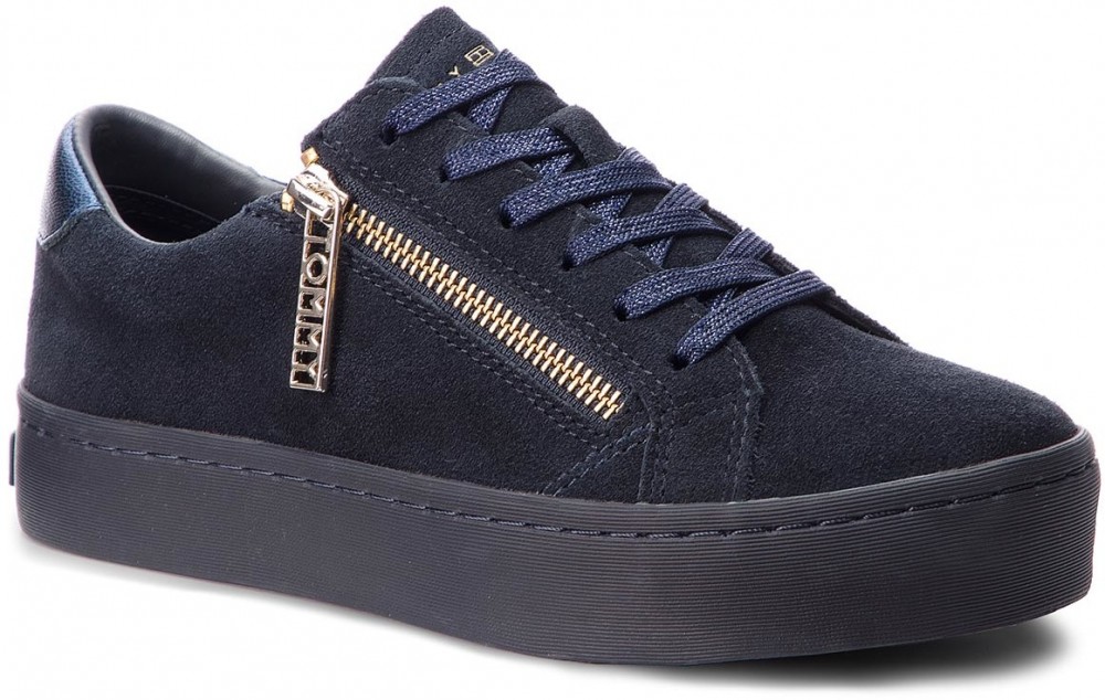 Sportcipő TOMMY HILFIGER - Zipper Dress Sneaker FW0FW03261 Midnight 403