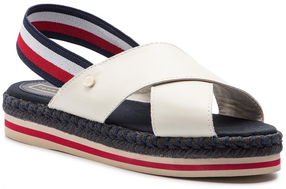 Espadrilles TOMMY HILFIGER - Colorful Rope Flat Sandal FW0FW04060 Whisper White 121