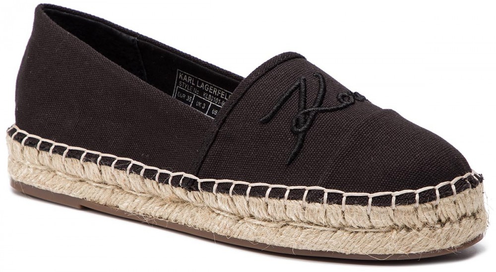 Espadrilles KARL LAGERFELD - KL80101 Black Canvas