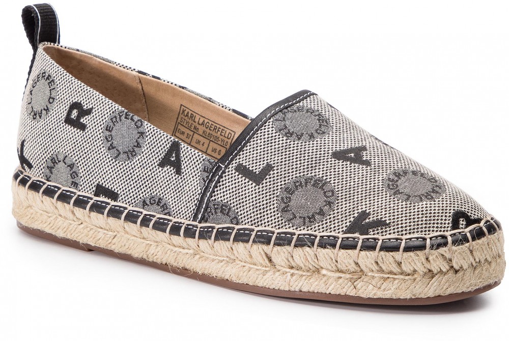Espadrilles KARL LAGERFELD - KL80105 Light Grey Waeave W/Black