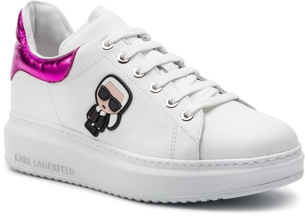 Sportcipő KARL LAGERFELD - KL42530 White Lthr W/Pink