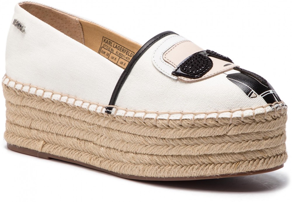 Espadrilles KARL LAGERFELD - KL80311 White Lthr/Textile