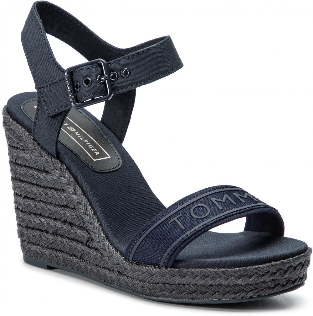 Espadrilles TOMMY HILFIGER - Colorful Tommy Wedge Sandal FW0FW04160 Midnight 403