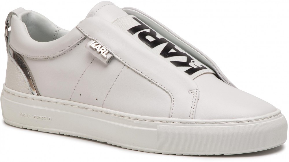 Sportcipő KARL LAGERFELD - KL51015 White Lthr W/Silver
