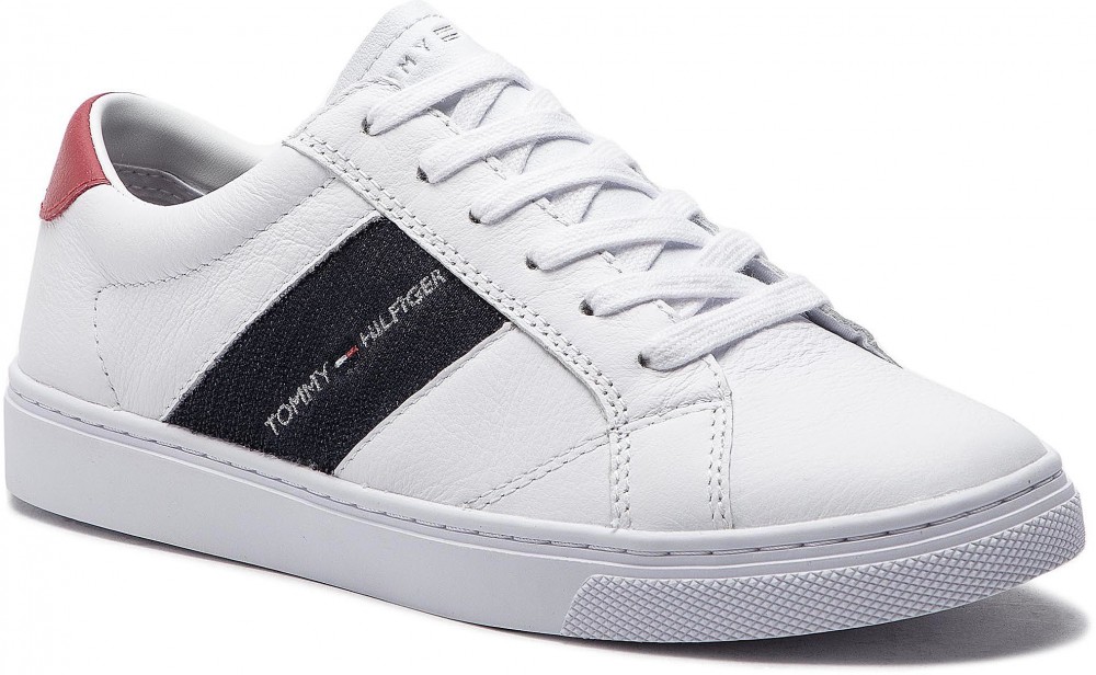 Sportcipő TOMMY HILFIGER - Tommy Playful Badge Sneaker FW0FW03996 White 100