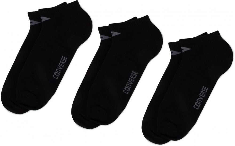 Három pár rövid férfi zokni CONVERSE - E217B-3020 Fekete