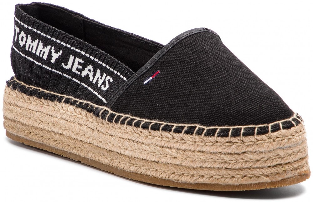 Espadrilles TOMMY JEANS - Knit Tommy Jeans Espadrille EN0EN00572 Black 990
