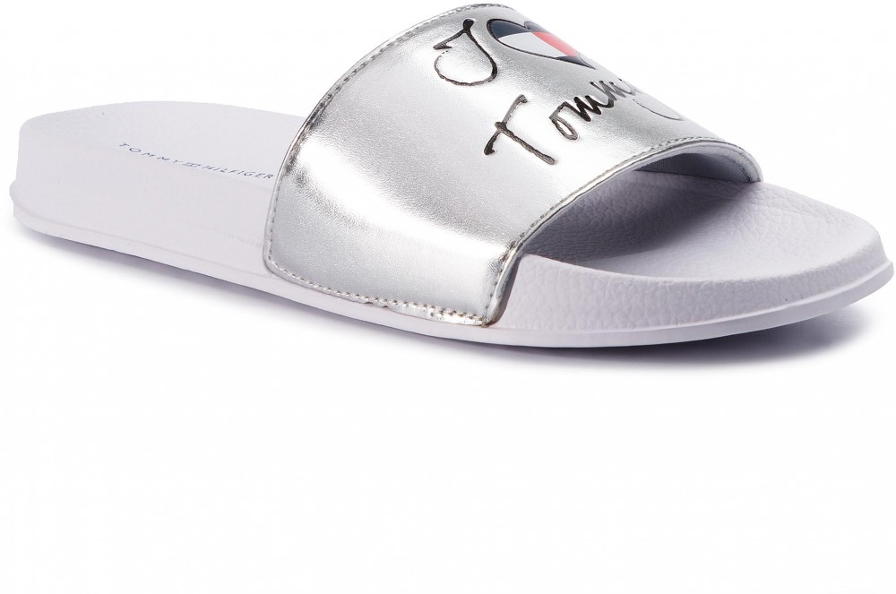 Papucs TOMMY HILFIGER - Pool Slide SIlver T3A0-30225-0632 D Silver 904