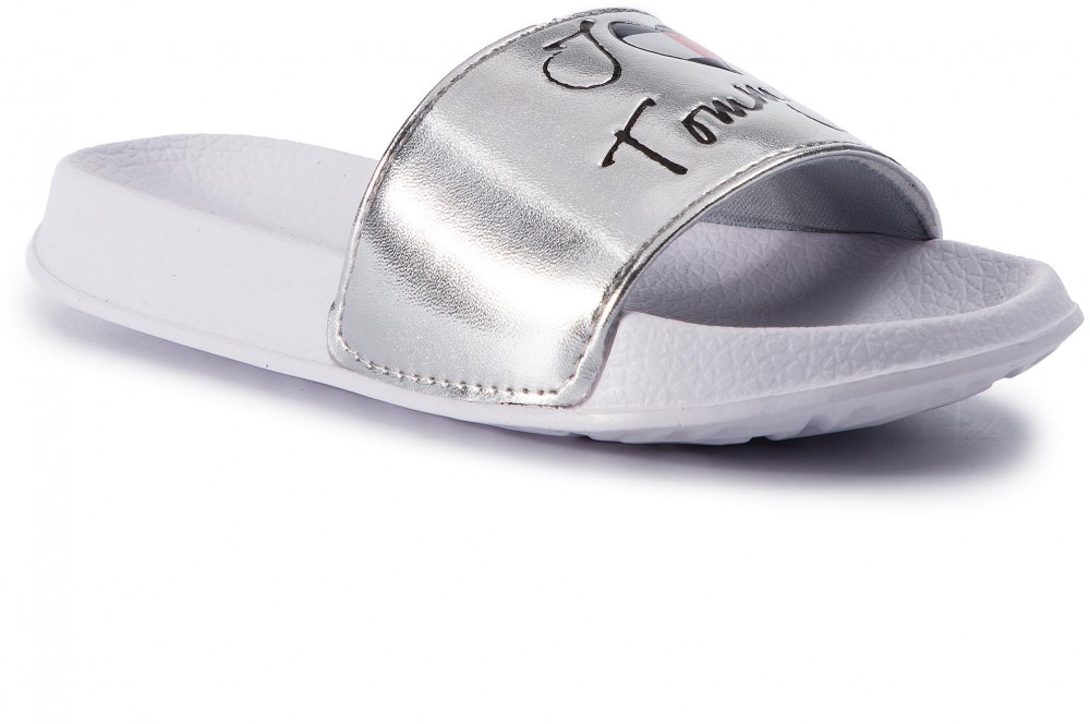 Papucs TOMMY HILFIGER - Pool Slide SIlver T3A0-30225-0632904 M Silver 904
