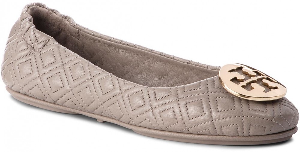 Balerina TORY BURCH - Quilted Minnie 50736 Dust Storm/Gold 976