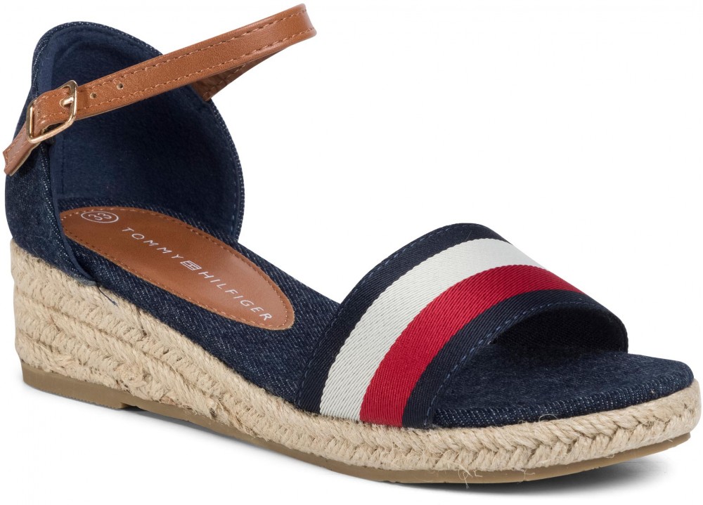 Espadrilles TOMMY HILFIGER - Rope Wedge Sandal T3A2-30656-0048Y Blue/White/Red 004