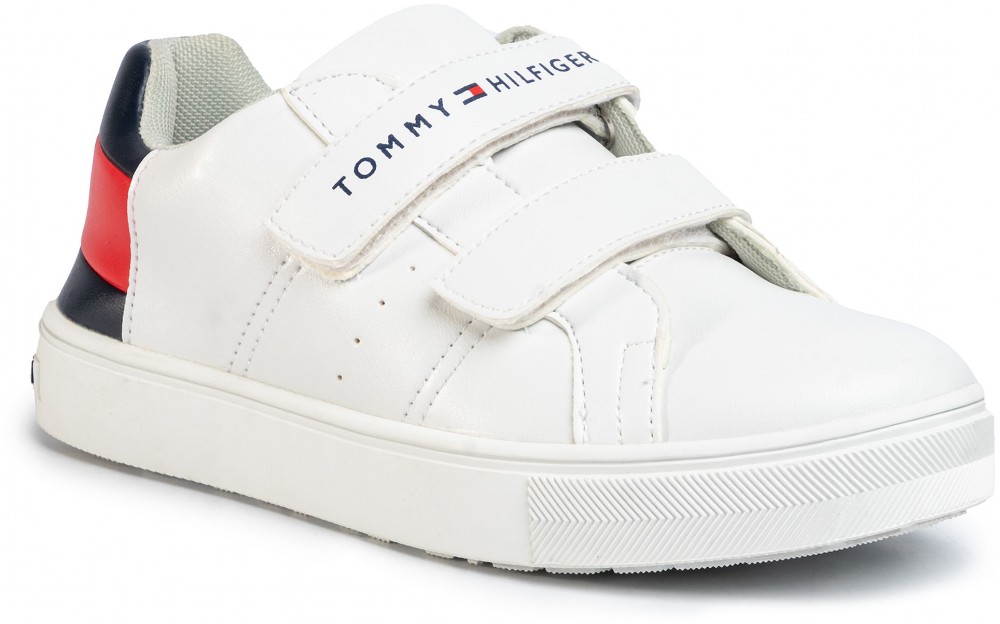 Sportcipő TOMMY HILFIGER - Low Cut Velcro Sneaker T3B4-30719-0193 S White/Blue/Red Y003