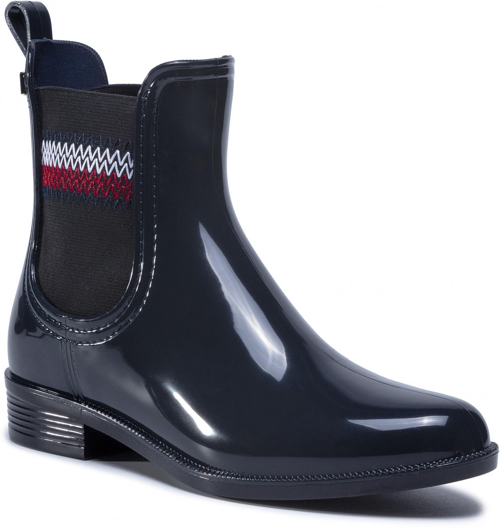 Gumicsizmák TOMMY HILFIGER - Corporate Elastic Rainboot  Desert Sky DW5