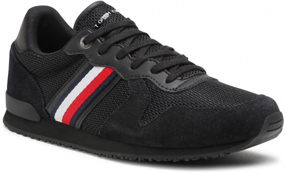 Sportcipő TOMMY HILFIGER - Iconic Material Mix Runner FM0FM03470 Black BDS
