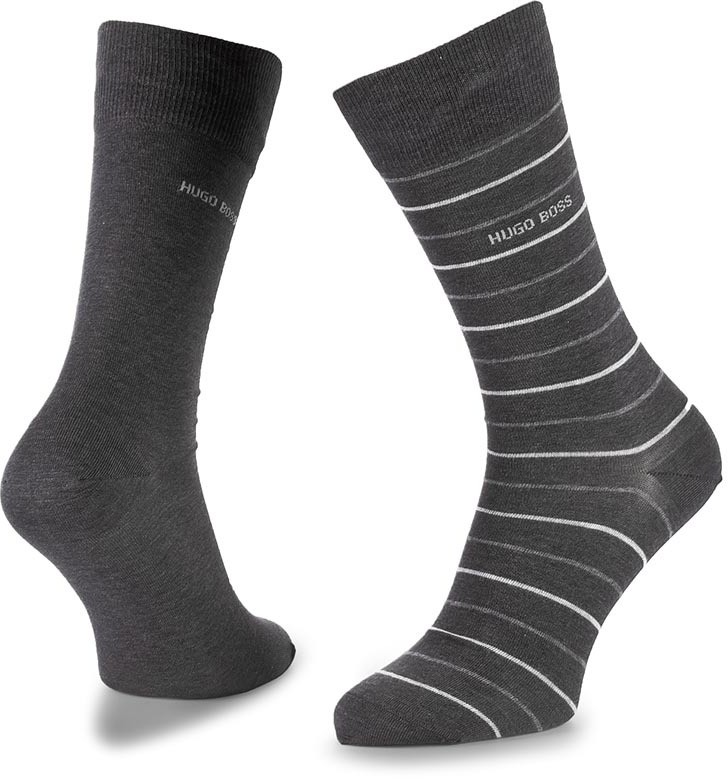Két pár hosszú szárú férfi zokni BOSS - Twopack Fine Stripe 50310460 012