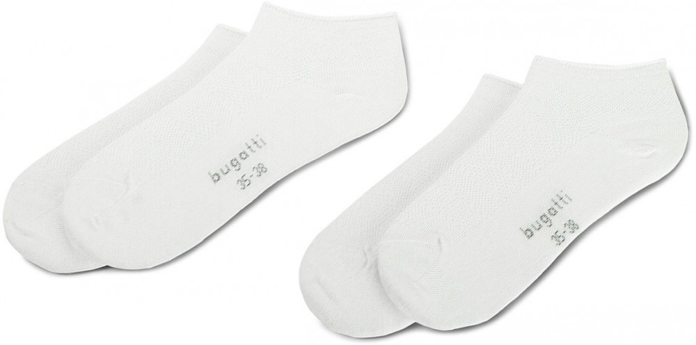 Két pár rövid női zokni BUGATTI - 6964 White 660