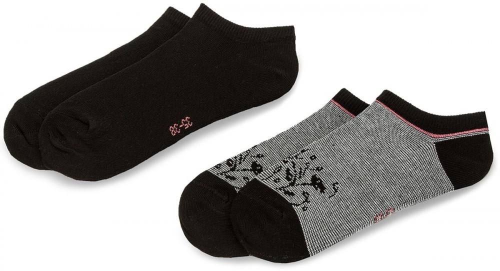 Két pár rövid női zokni TOM TAILOR - 9478 Stripes Black 610