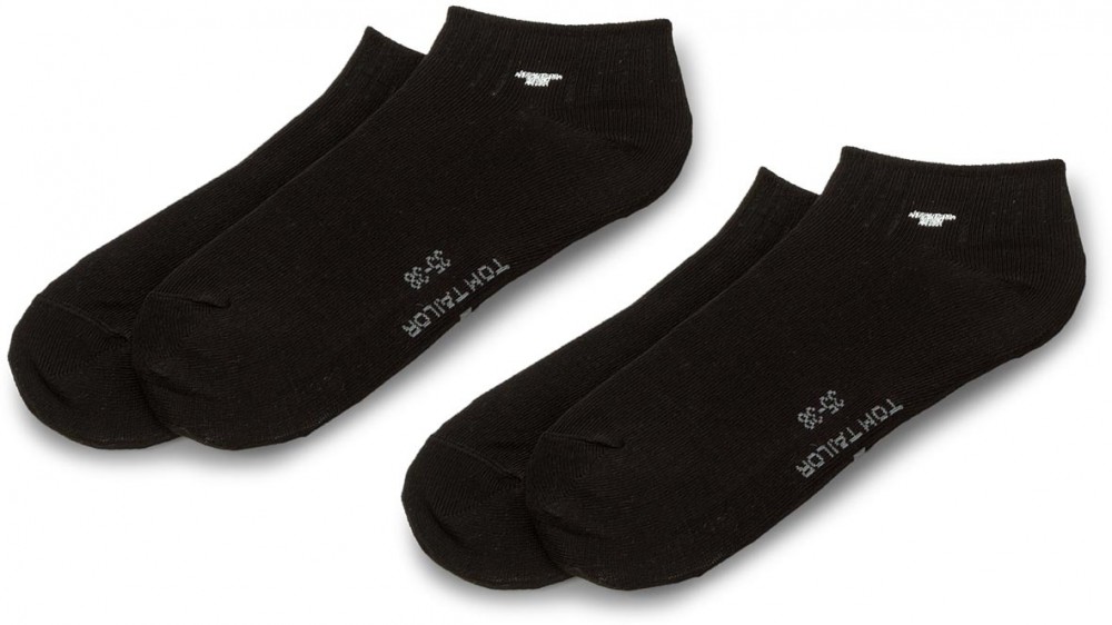 Két pár rövid női zokni TOM TAILOR - 9475 Black 610