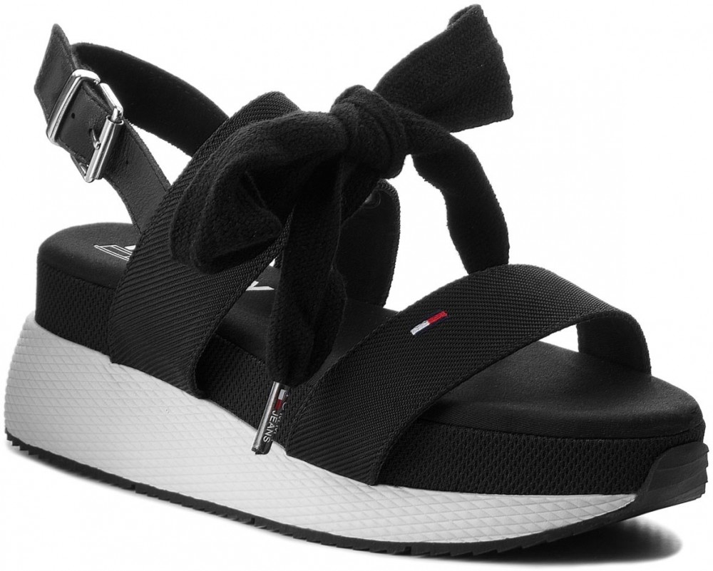 Szandál TOMMY JEANS - Modern Hybrid Sandal Bow EN0EN00147 Black 990