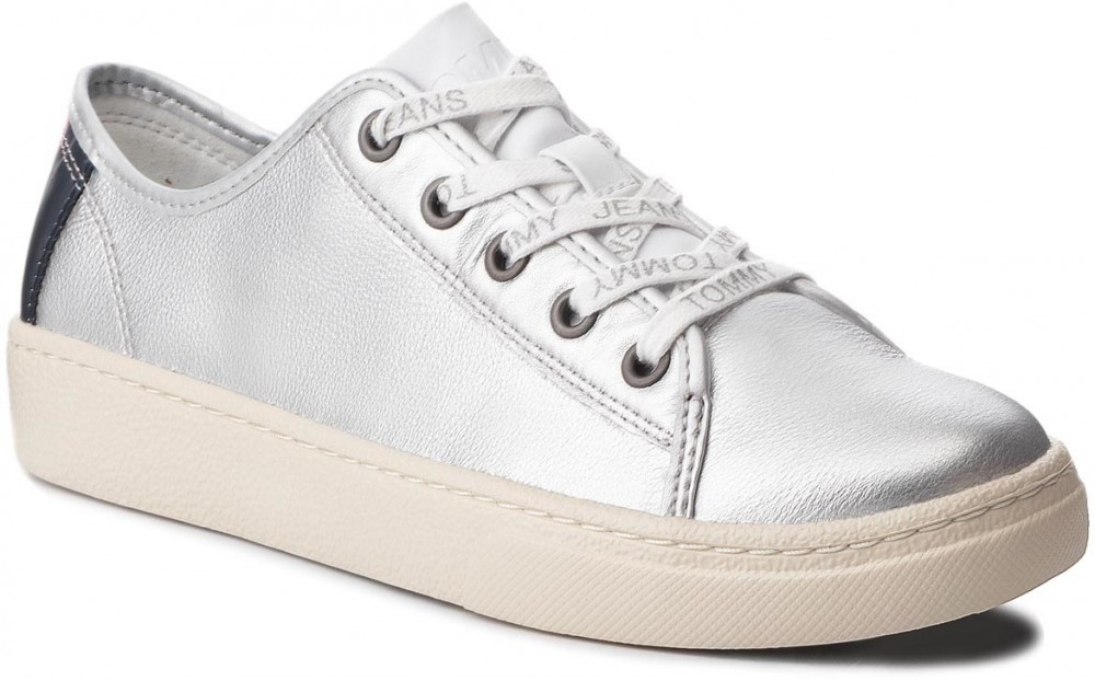 Sportcipő TOMMY JEANS - Light Leather Low EN0EN00230 Silver 000