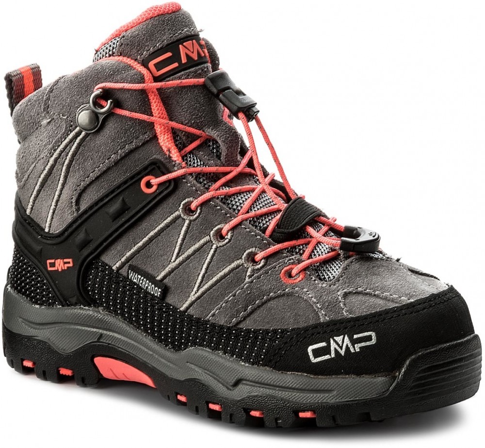 Bakancs CMP - Kids Rigel Mid Trekking Shoes Wp 3Q12944 Grey/Red Fluo 46AK