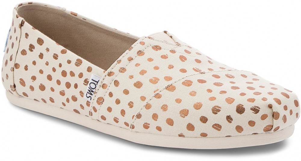 Félcipő TOMS - Classic 10011646 Rose Gold/Natural Canvas Dots