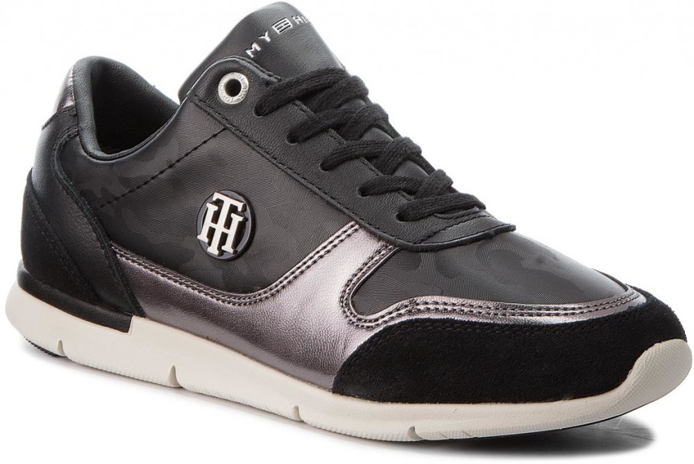 Sportcipő TOMMY HILFIGER - Camo Metallic Light Sneaker FW0FW03231 Black 990