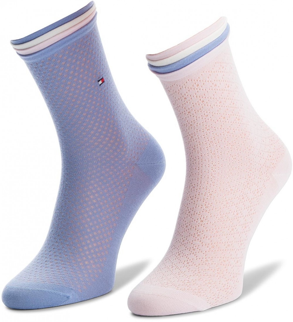 Két pár hosszú szárú női zokni TOMMY HILFIGER - 383002001 Lilac Hint 027