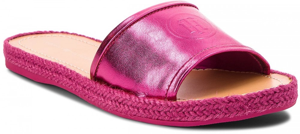 Espadrilles TOMMY HILFIGER - Metallic Flat Mule FW0FW02224 Frambuesa 636