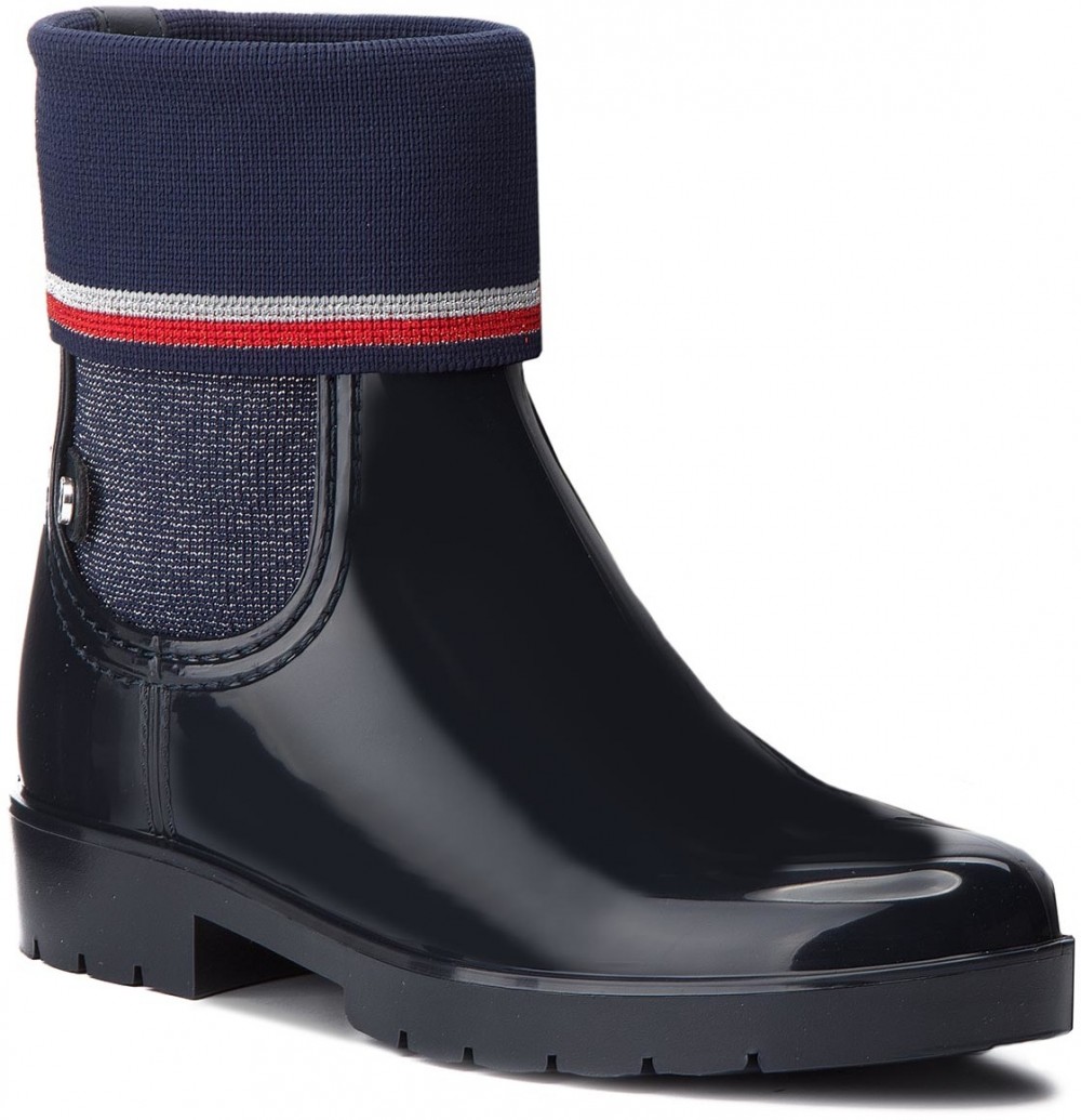 Gumicsizmák TOMMY HILFIGER - Knitted Sock Rain Bo FW0FW03565 Midnight 403