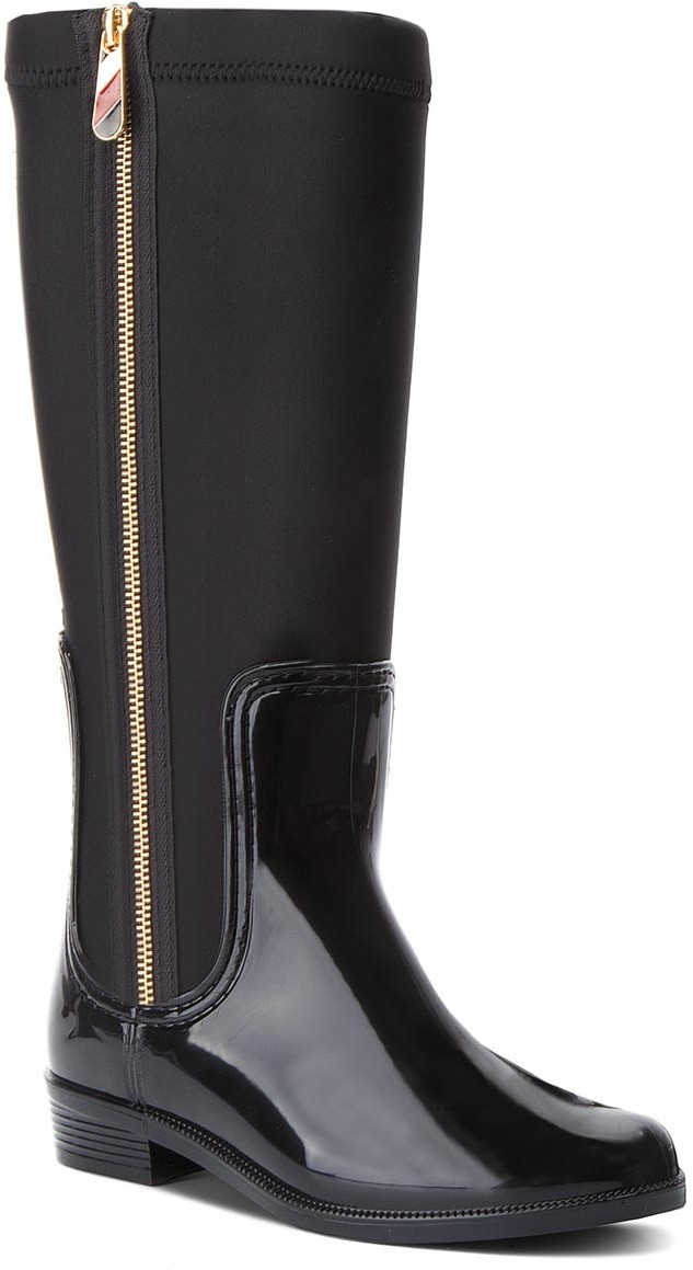 Gumicsizmák TOMMY HILFIGER - Material Mix Long Ra FW0FW03564 Black 990