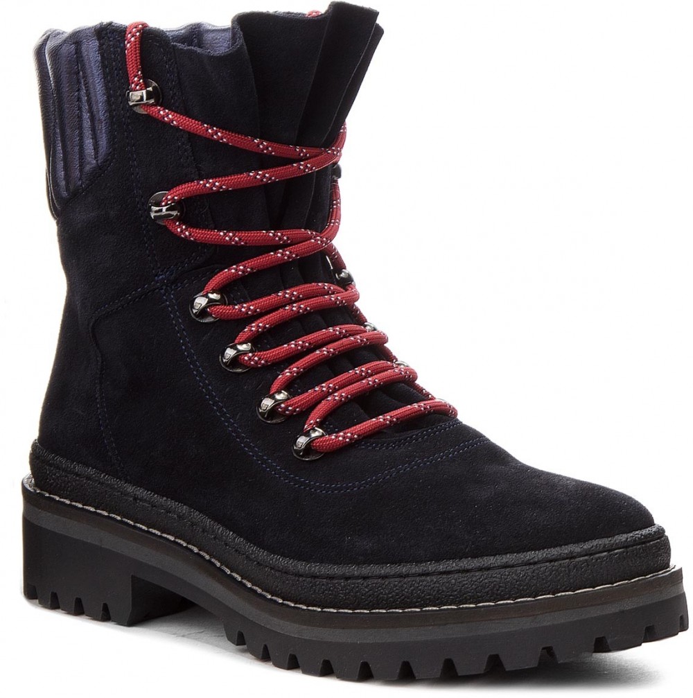 Bakancs TOMMY HILFIGER - Modern Hiking Boot Suede FW0FW03048 Midnight 403