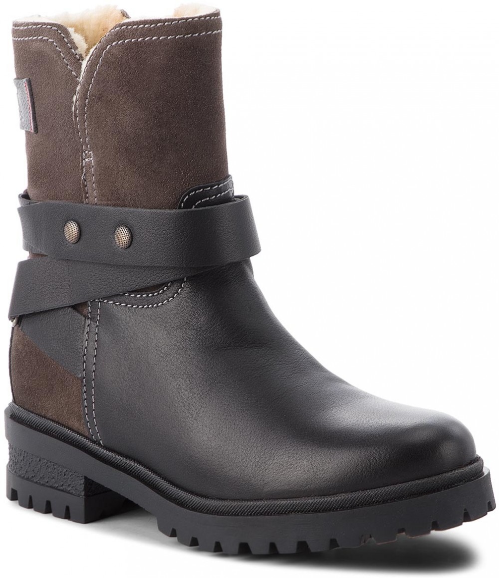 Magasított cipő TOMMY JEANS - Warm Cleated Biker B EN0EN00388 Black 990