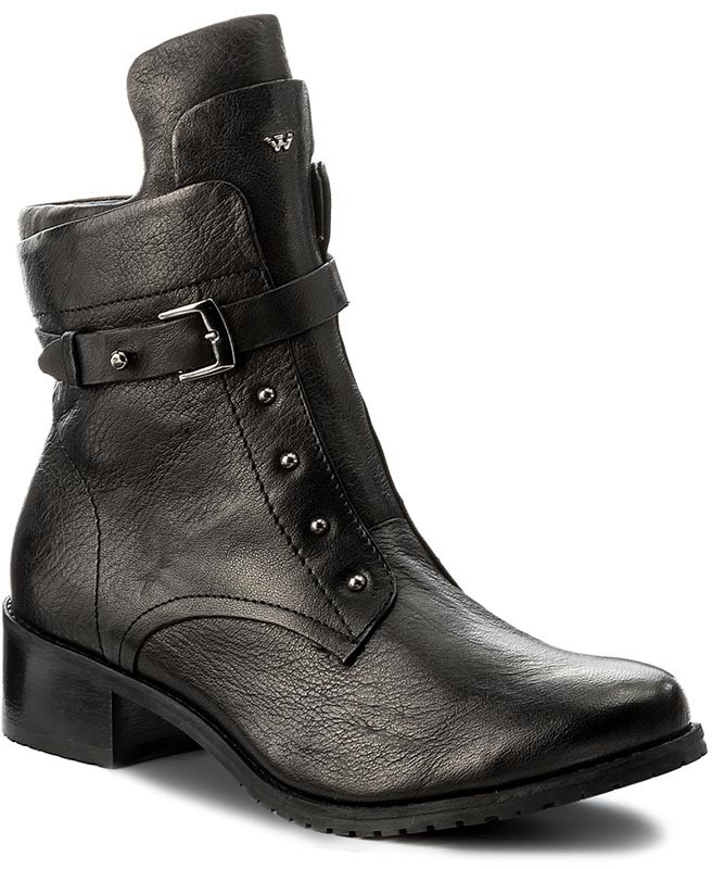Magasított cipő WOJAS - 6614-51 Fekete