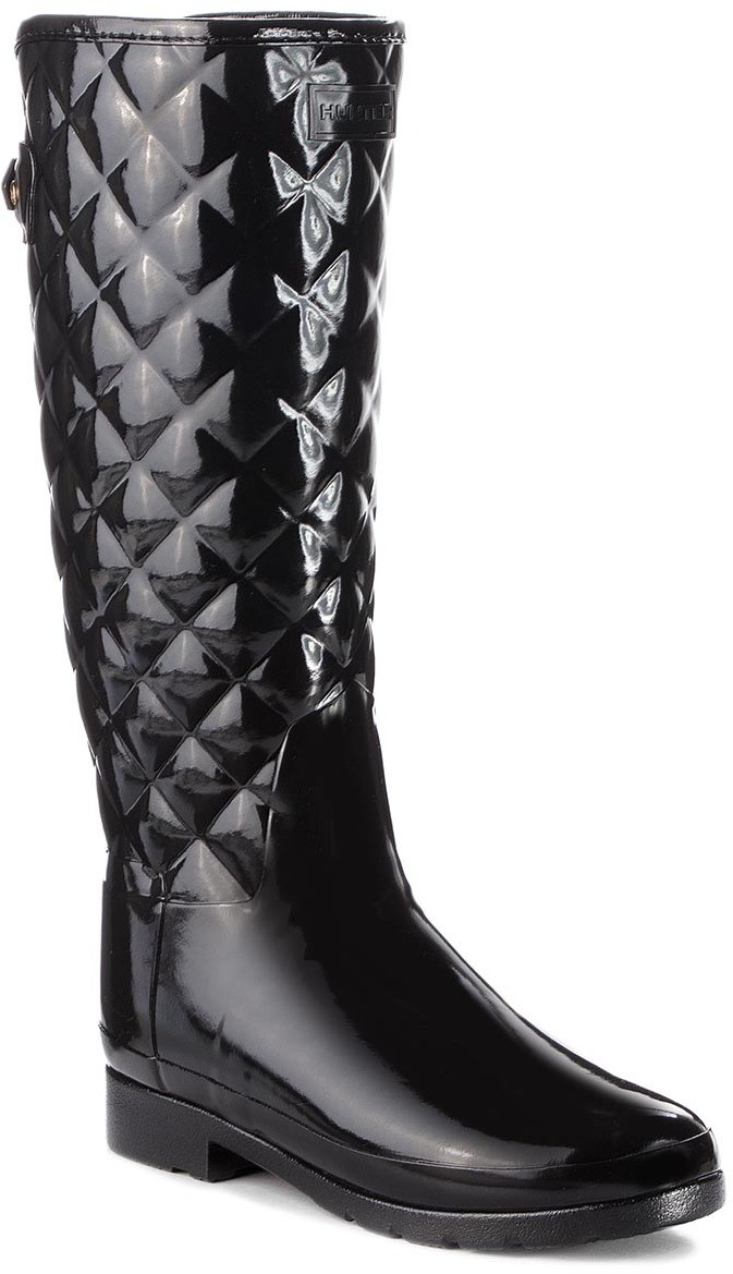 Gumicsizmák HUNTER - Original Refined Quilted Gloss WFT1031RGL Black