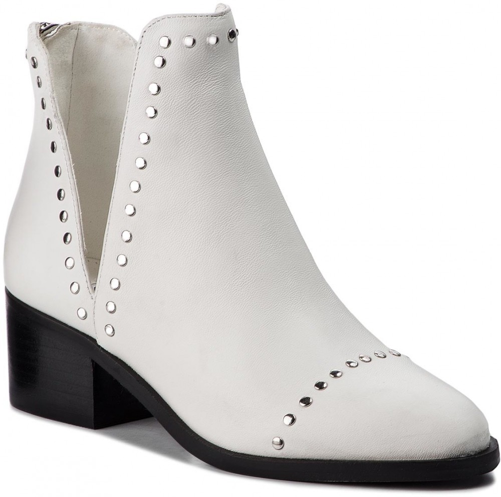 Magasított cipő STEVE MADDEN - Conspire Ankleboot SM11000064-03001-107 White Leather