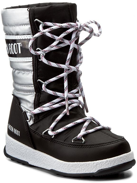 Hótaposó MOON BOOT - Quilted Jr Met Wp 34051400002 Nero-Arge/Black/Silver