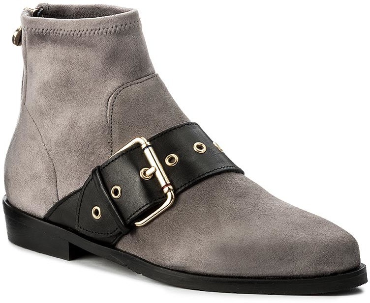 Magasított cipő TOMMY HILFIGER - Gigi Hadid Flat Boot FW0FW02202 Light Grey 023