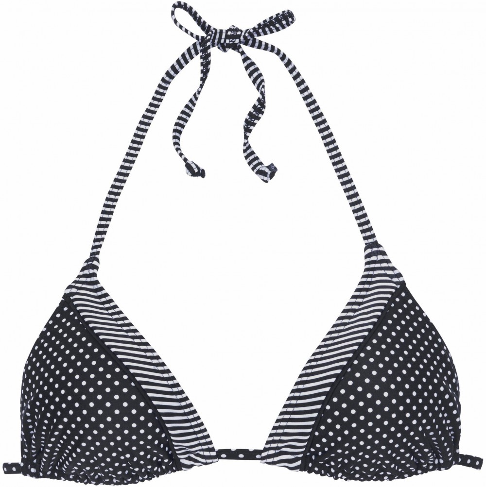 s.Oliver Beachwear s.Oliver RED LABEL Beachwear háromszög fazonú bikini felső fekete-fehér - A/B 32