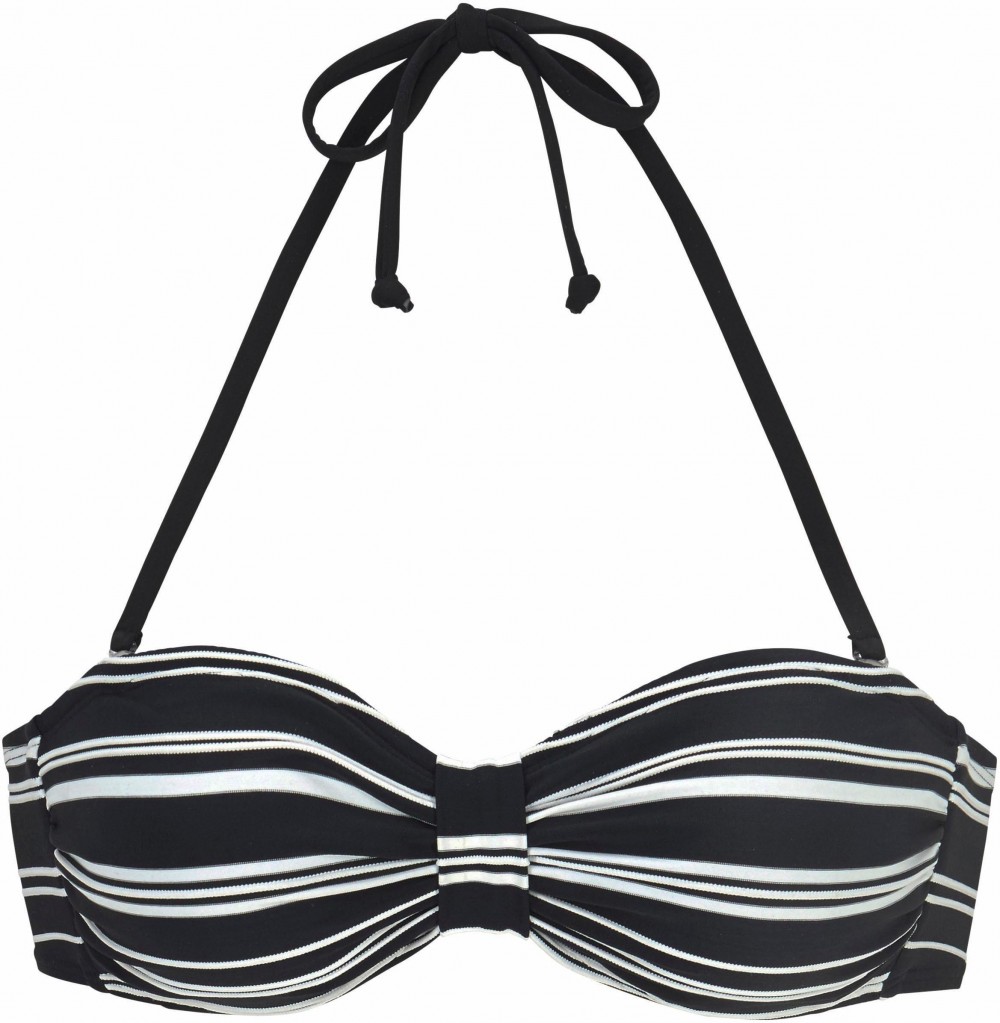 Chiemsee Chiemsee bandeau bikini felső »Flic« fekete csíkos - C/D 36