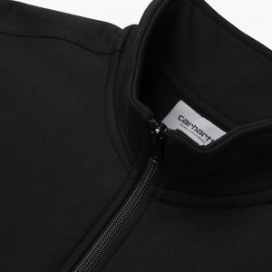 Carhartt Half Zip American Script I027014 BLACK galéria