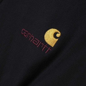 Carhartt Half Zip American Script I027014 BLACK galéria