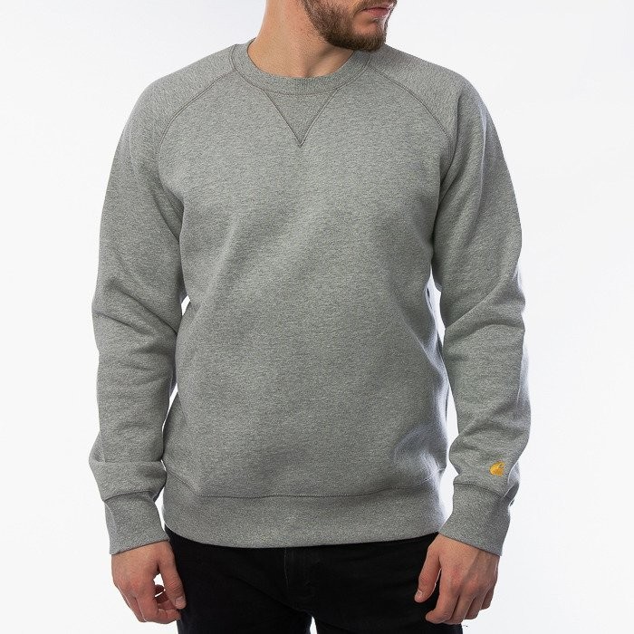 Carhartt WIP Chase Sweatshirt I026383 GREY HEATHER/GOLD
