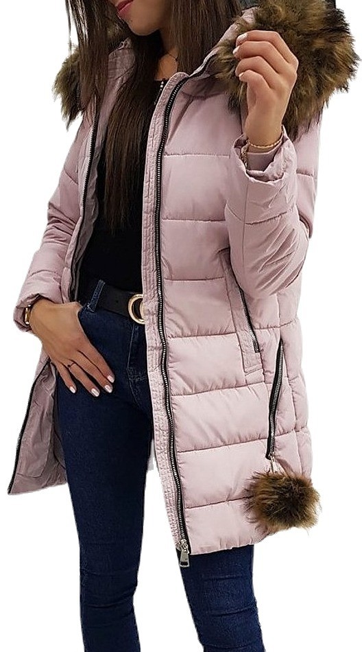 Téli steppelt kabát stella - rózsaszín